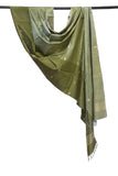 Olive Green Pure Silk  Hand Loom Dupatta MIH28