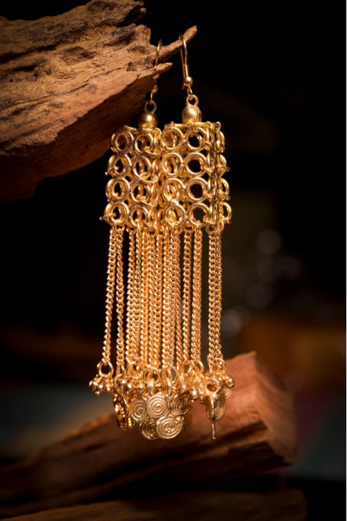 Hasta Intricate Rectangle Jali Earrings