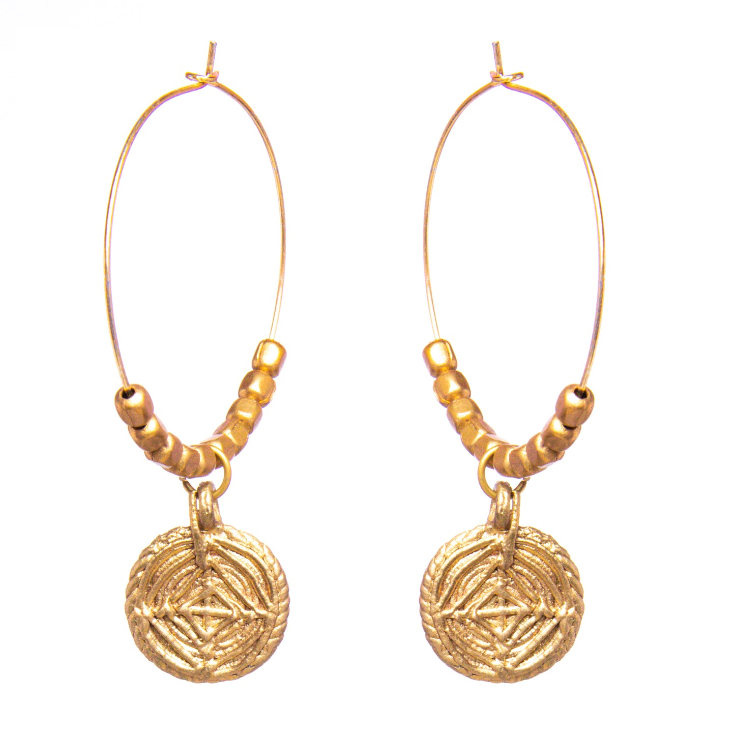 Gold tone Brass Hoops DEr69