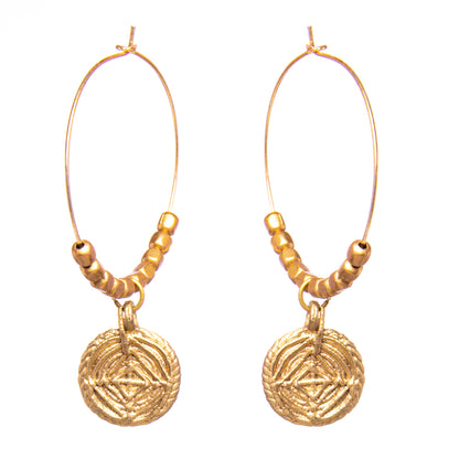 Gold tone Brass Hoops DEr69