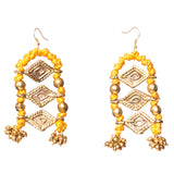 Mustard Thread Long Earrings DEr77b