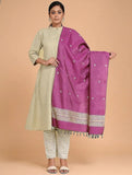 Pink Pure Silk Hand woven Dupatta MIH035