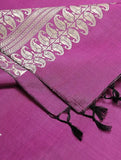 Pink Pure Silk Hand woven Dupatta MIH035
