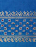 Royal Blue Pure Silk Hand woven Dupatta MIH045