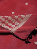 Maroon Pure Silk Hand woven Dupatta MIH049