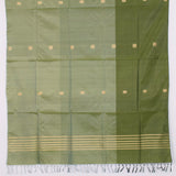 Olive Green Pure Silk  Hand Loom Dupatta MIH28