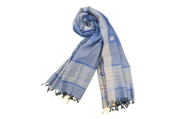 Blue Silk Dupatta