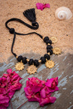Black Gold Tone Choker Necklace CD1928a