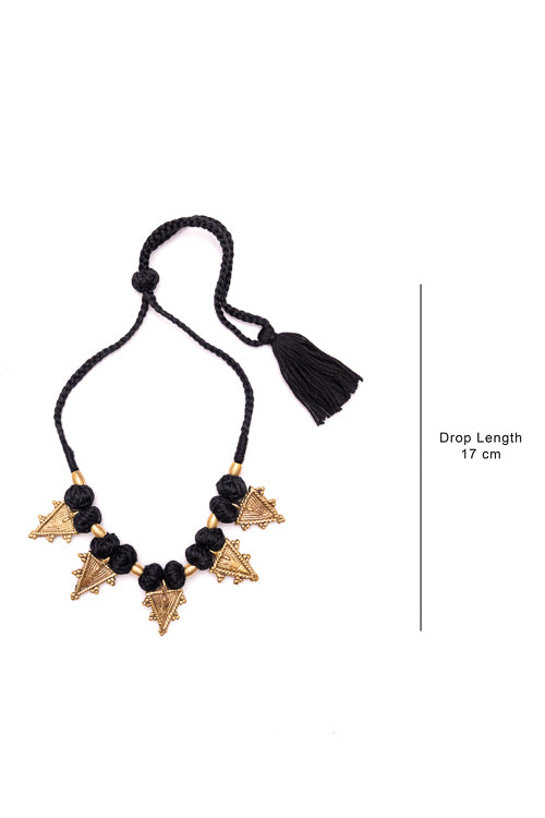 Black Gold Tone Choker Necklace CD1928f
