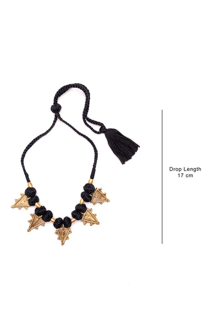 Black Gold Tone Choker Necklace CD1928f