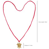 Red Gold Tone Lotus Pendant
