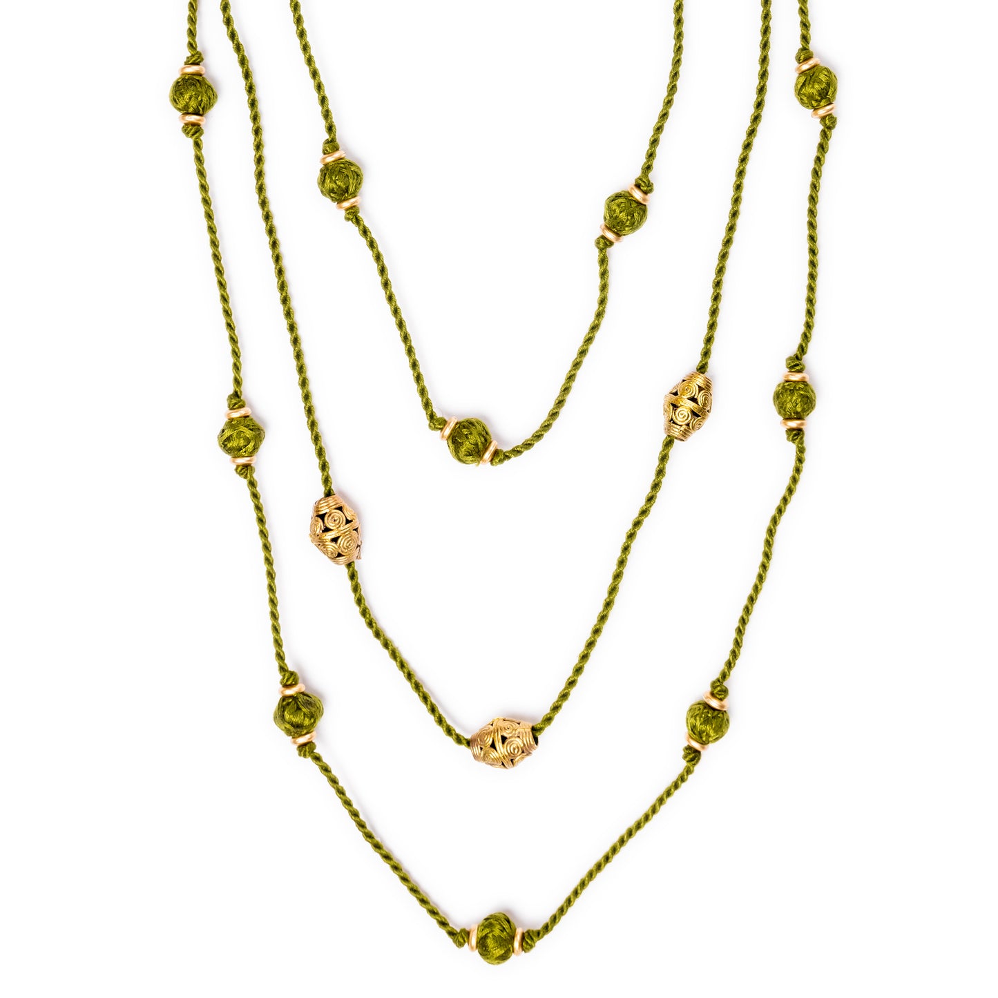 Green Gold Tone Necklace