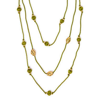 Green Gold Tone Necklace