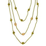 Green Gold Tone Necklace