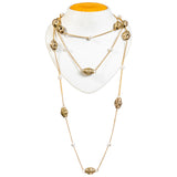 Gold Tone Necklace with Pearls