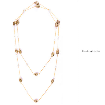 Gold Tone Necklace with Pearls