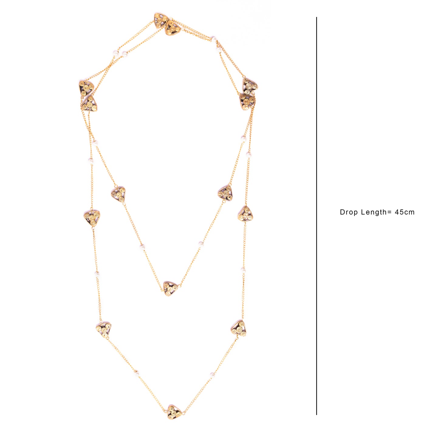 Gold Tone Necklace with Corals CD1943b