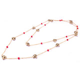 Gold Tone Necklace with Corals CD1943b