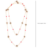 Gold Tone Necklace with Corals CD1943b