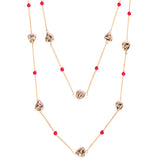 Gold Tone Necklace with Corals CD1943b