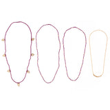 Maroon Gold Tone Multiple necklace Combo