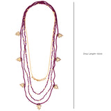 Maroon Gold Tone Multiple necklace Combo