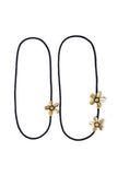 Black Multi layer Brass Floral Thread Bead Necklace