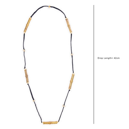 Gold Tone Pipe Necklace