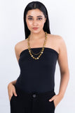 Dokra Golden Brass Bead Layer Necklace CD1950b