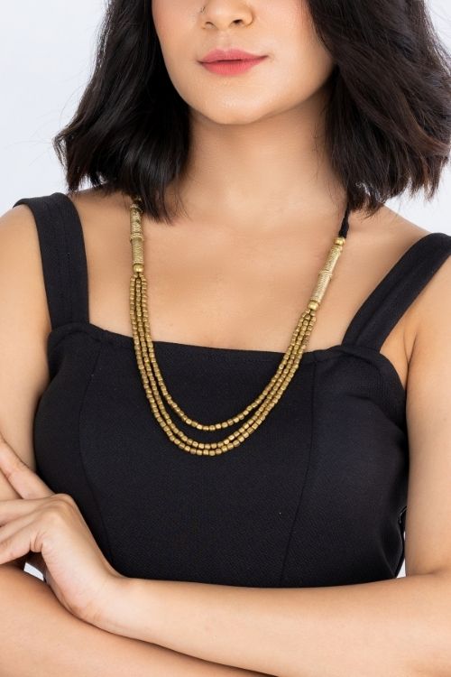 necklace made from recycled brass
