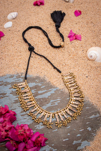 Dhokra Handcrafted Small Brass Beaded Choker CD1956a