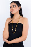 Miharu Square Motif Golden Beaded Dokra Necklace