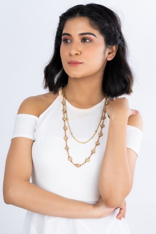 Miharu Coin Layered Dokra Necklace