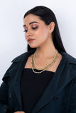Miharu Brass Dokra Charms Multi Layered Necklace (White)