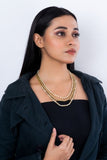 Miharu Brass Dokra Charms Multi Layered Necklace (White)