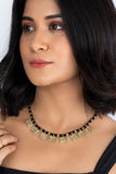 Miharu Square Doka Collar Necklace (Black)