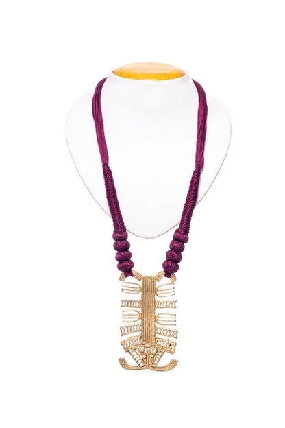 Brass Thread Matinee Necklace D11c