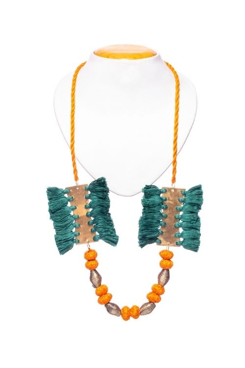 Brass Thread Matinee Necklace D35d