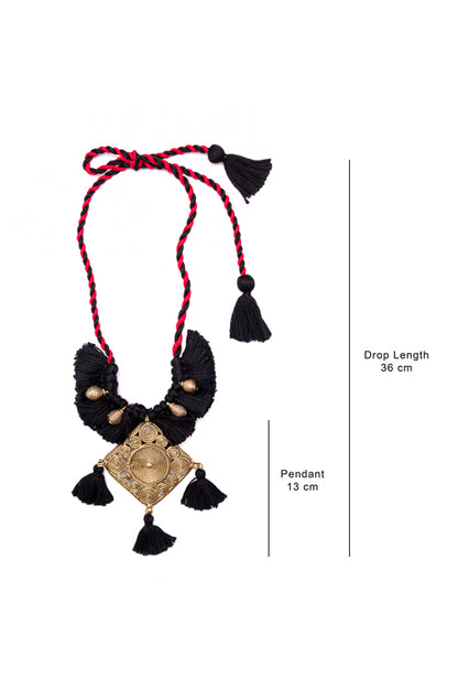 Brass Thread Matinee Necklace D43b