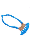 Sky Blue Gold Tone Dhokra Necklace D50c