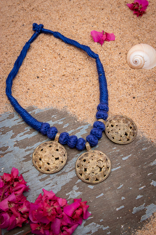 Brass Thread Choker Necklace D53g