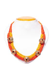Orange-Yellow Brass Thread Choker Necklace D6b