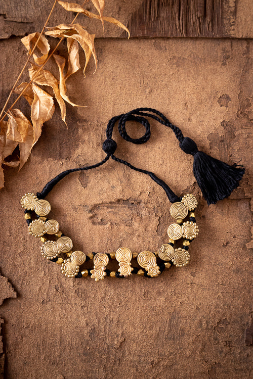 Brass Thread Choker Necklace D84b