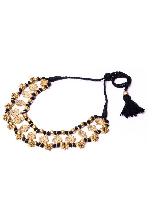 Brass Thread Choker Necklace D85b