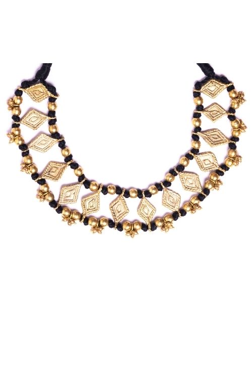 Brass Thread Choker Necklace D85b