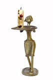 Dhokra Standing Tribal Lady Candle Stand