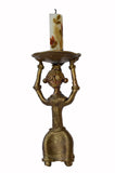 Dhokra Half Sitting Tribal Lady Candle Stand