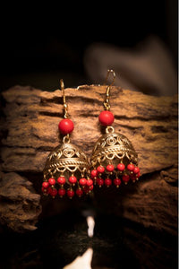 Bharani Coral Beaded Earrings