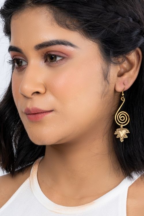 Triangular Brass Earrings DEr52