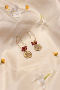 Circular Dangle Gold Tone Earrings DEr62a